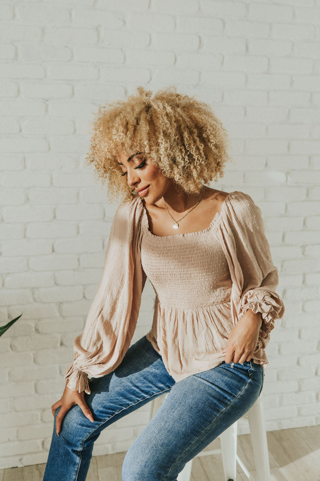 Living Your Life Swiss Dot Top