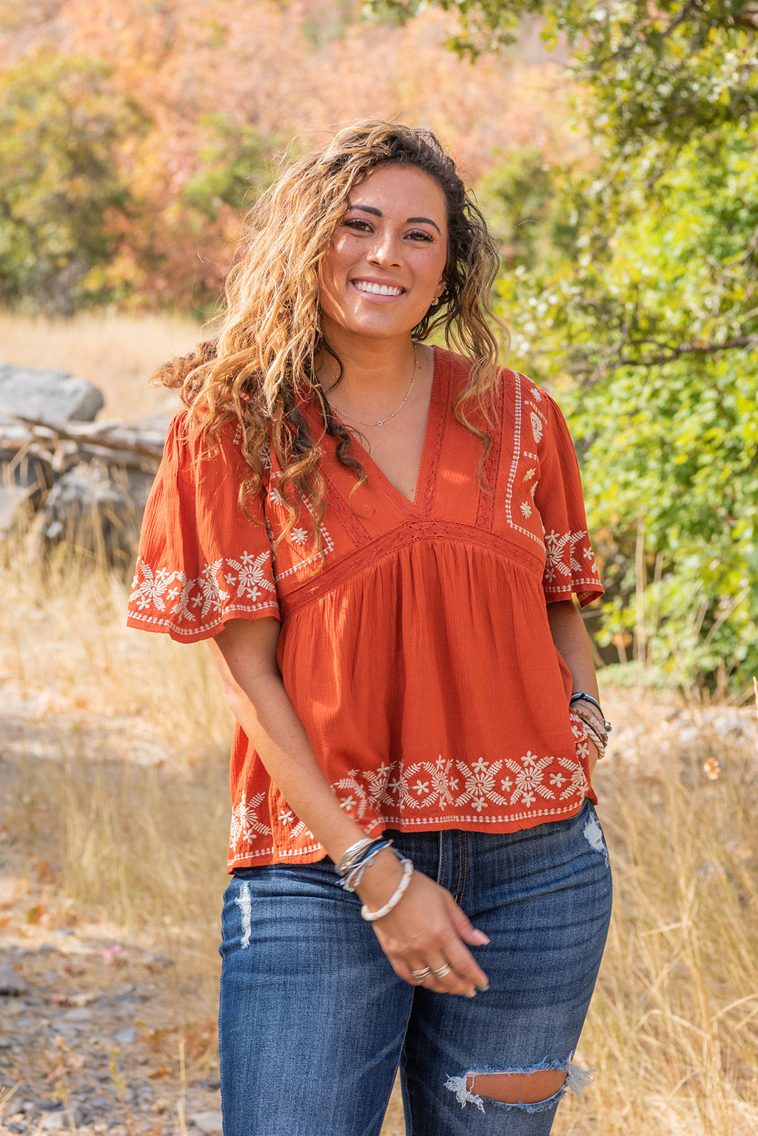 Who's That Girl Embroidered Top