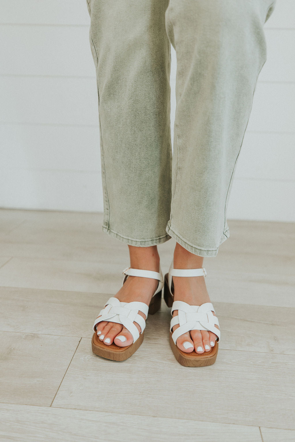 Sky's The Limit Wood Heeled Sandals