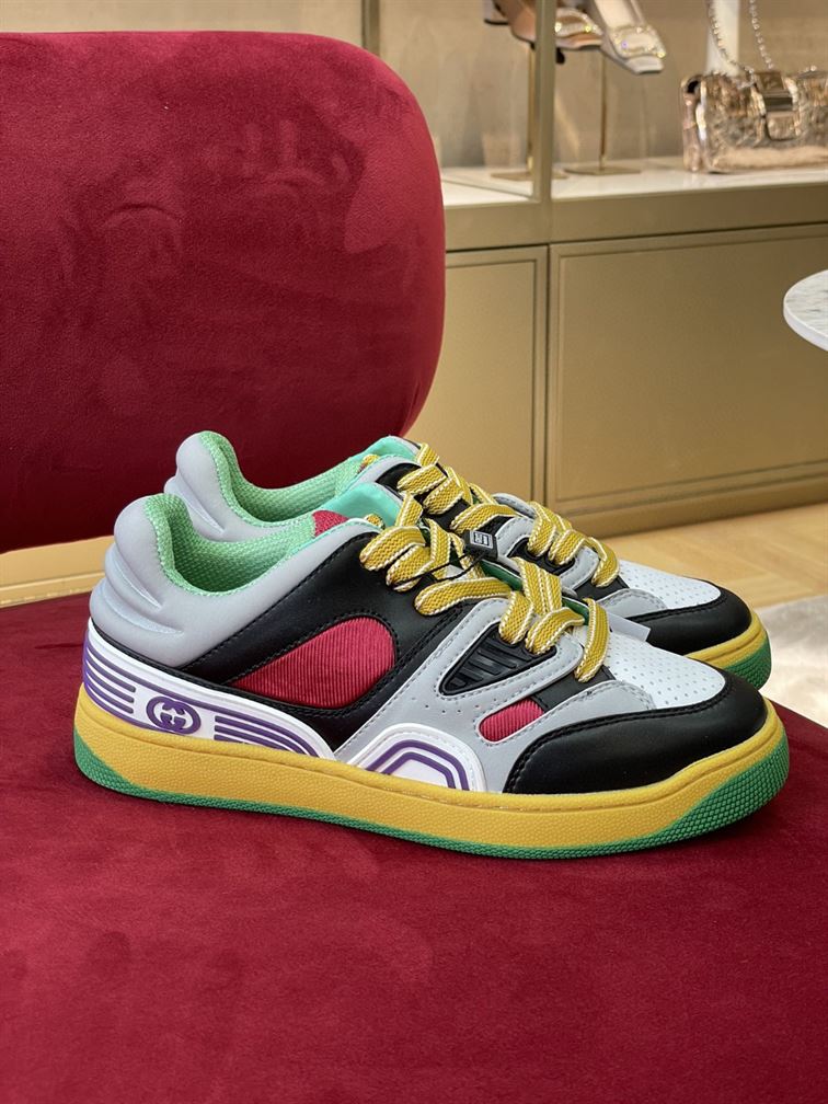 Best Replica GUCCI BASKET SNEAKER IN BLACK DEMETRA   GCC111 - Colareps