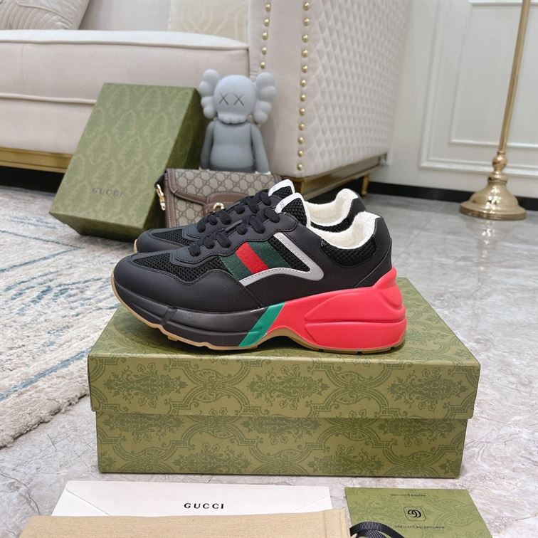 Best Replica GUCCI RHYTON SNEAKER IN RED BLACK   GCC099 - Colareps