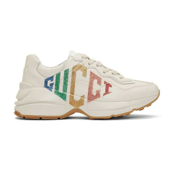 Best Replica GUCCI IVORY RHYTON RAINBOW GLITTER SNEAKERS   GCC013 - Colareps