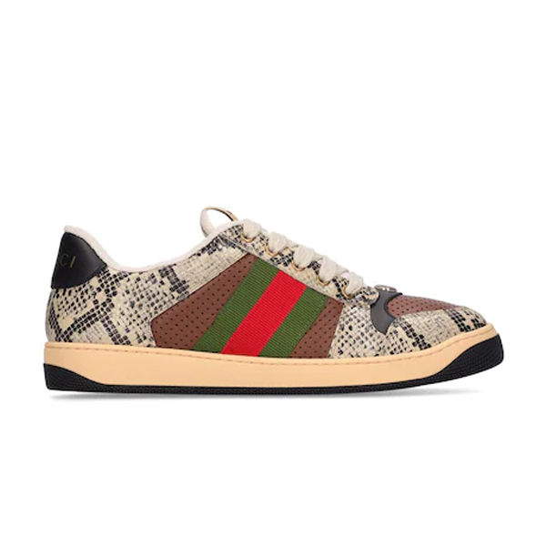 Best Replica GUCCI SCREENER PYTHON-EMBOSSED LEATHER SNEAKER   GCC108 - Colareps