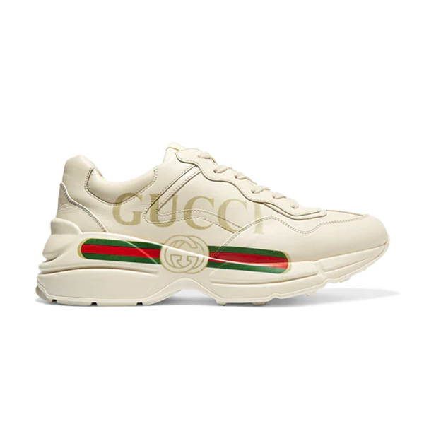 Best Replica GUCCI WOMEN S RHYTON GUCCI LOGO LEATHER SNEAKER   GCC008 - Colareps