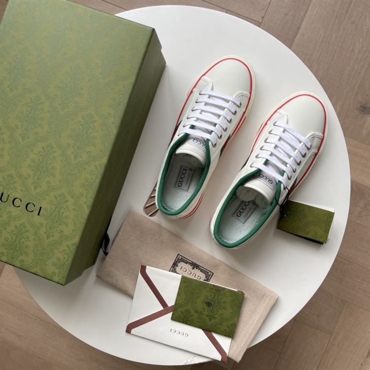 Best Replica GUCCI Dupes Shoes TENNIS 1977 SNEAKER IN WHITE LEATHER   GCC060 - Colareps