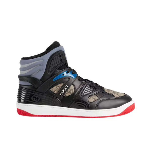Best Replica MEN S GUCCI BASKET SNEAKER IN BLACK DEMETRA   GCC002 - Colareps