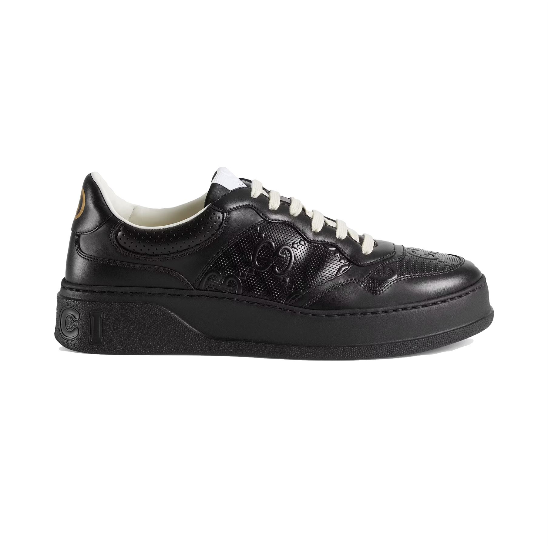 Best Replica GUCCI MEN S GG EMBOSSED SNEAKER BLACK LEATHER   GCC004 - Colareps