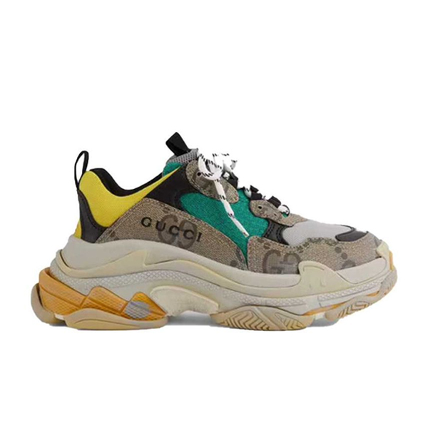 Best Replica GUCCI X BALENCIAGA THE HACKER PROJECT TRIPLE S BEIGE GREEN YELLOW   GCC074 - Colareps