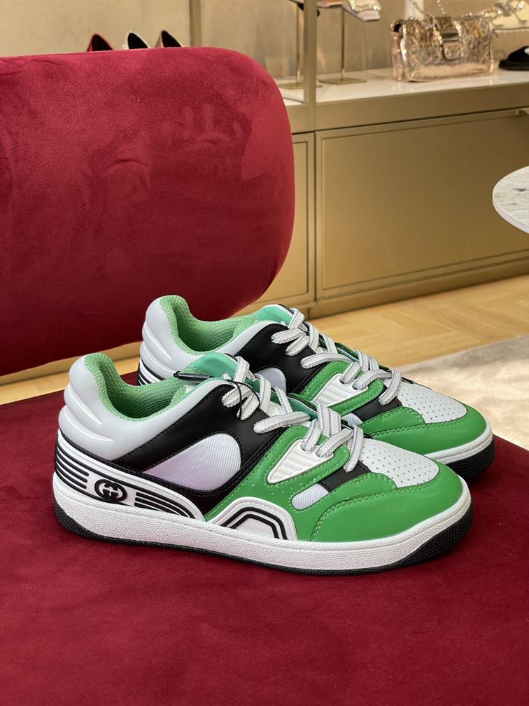 Best Replica GUCCI BASKET SNEAKER IN GREEN DEMETRA   GCC109 - Colareps