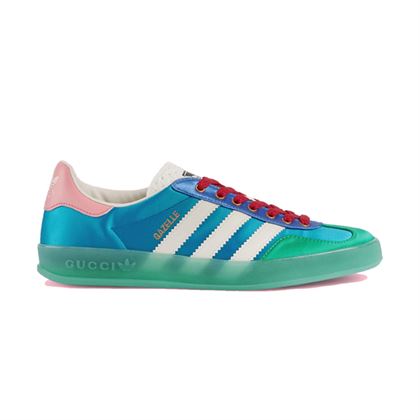 Best Replica GUCCI Dupes Shoes X ADIDAS GAZELLE LOW-TOP SNEAKERS IN LIGHT BLUE   GCC029 - Colareps