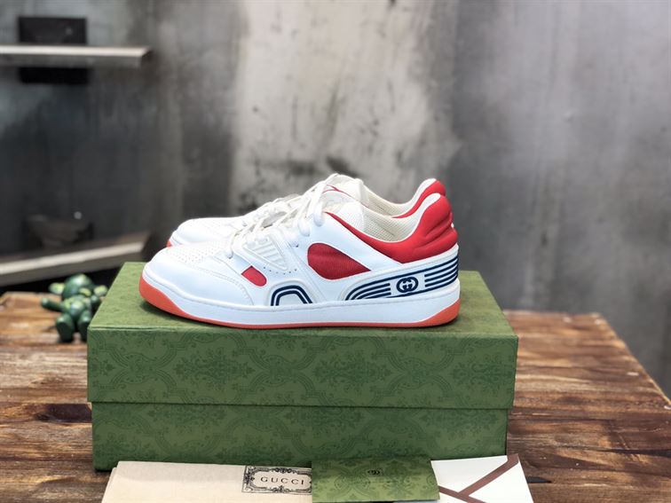 Best Replica GUCCI BASKET SNEAKERS IN WHITE AND RED   GCC031 - Colareps