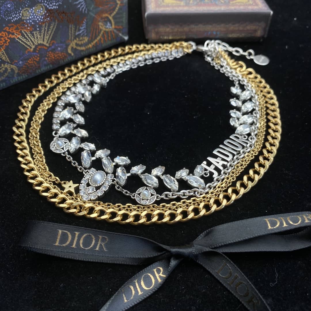 Best Replica Fake Christian Dior Logo Necklace - Colareps