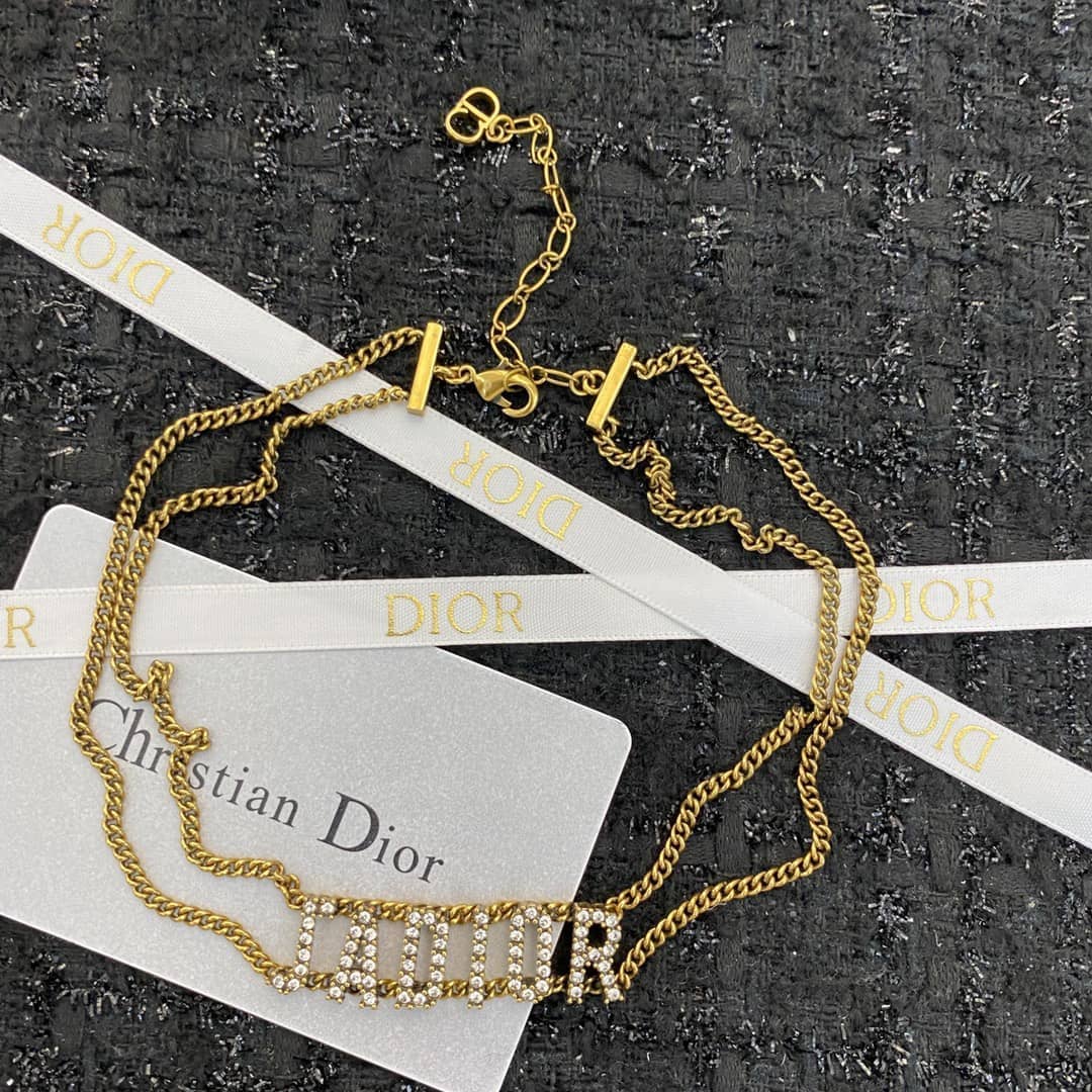 Best Replica Fake Christian Dior Logo Necklace - Colareps