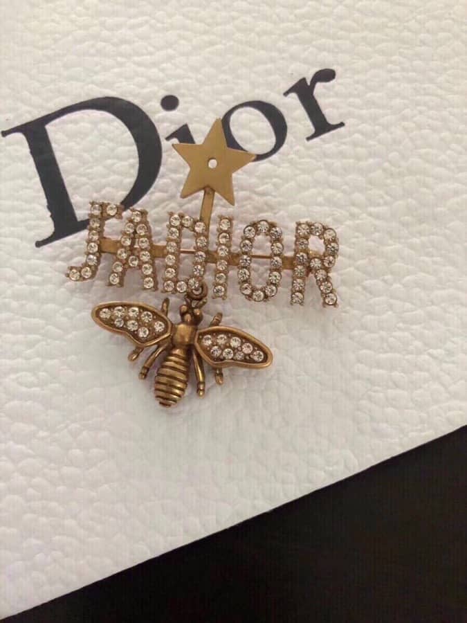 Best Replica Fake Christian Dior Logo Brooch - Colareps