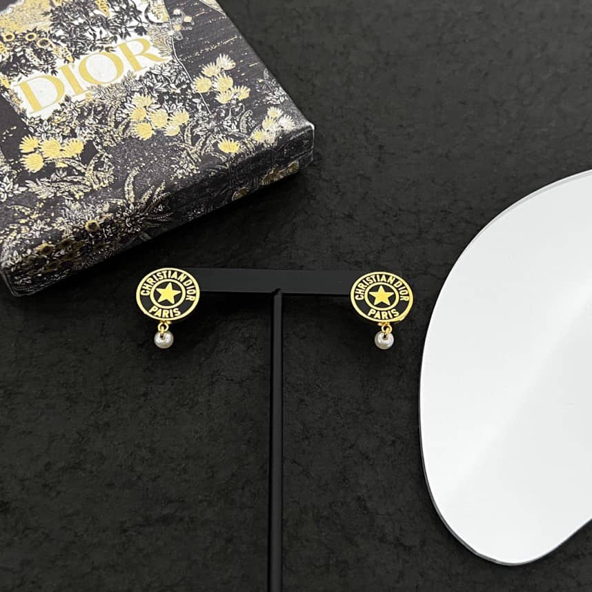 Best Replica Fake Christian Dior Logo Earring - Colareps