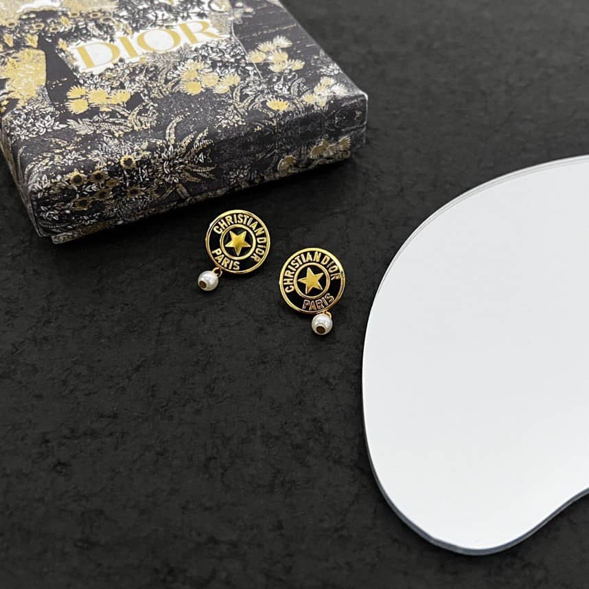 Best Replica Fake Christian Dior Logo Earring - Colareps
