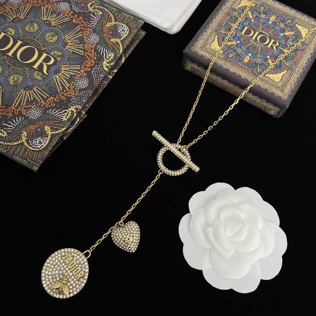 Best Replica Fake Christian Dior Logo Necklace - Colareps