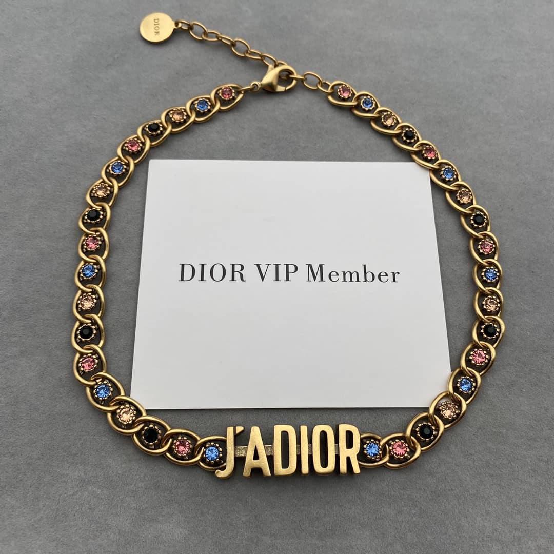 Best Replica Fake Christian Dior Logo Necklace - Colareps