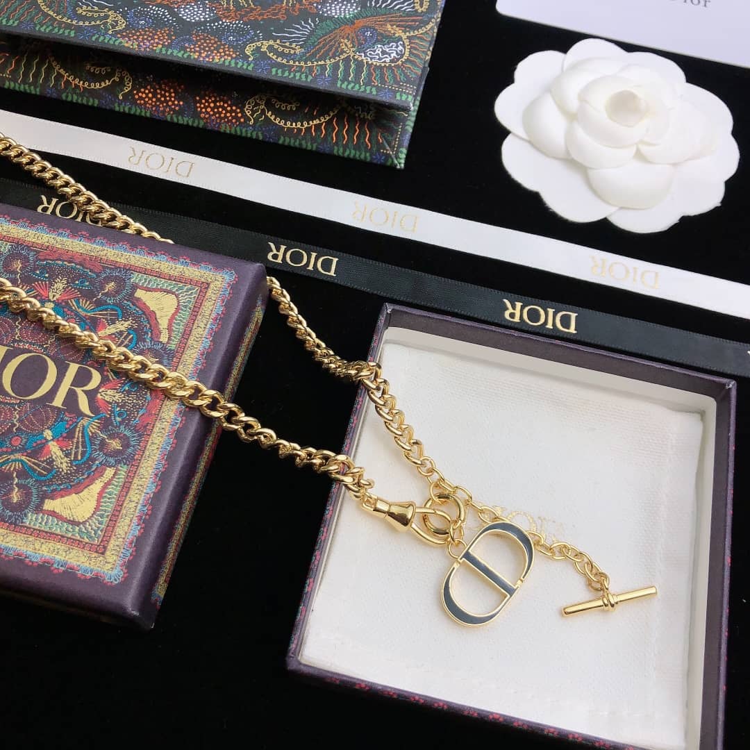 Best Replica Fake Christian Dior Logo Necklace - Colareps