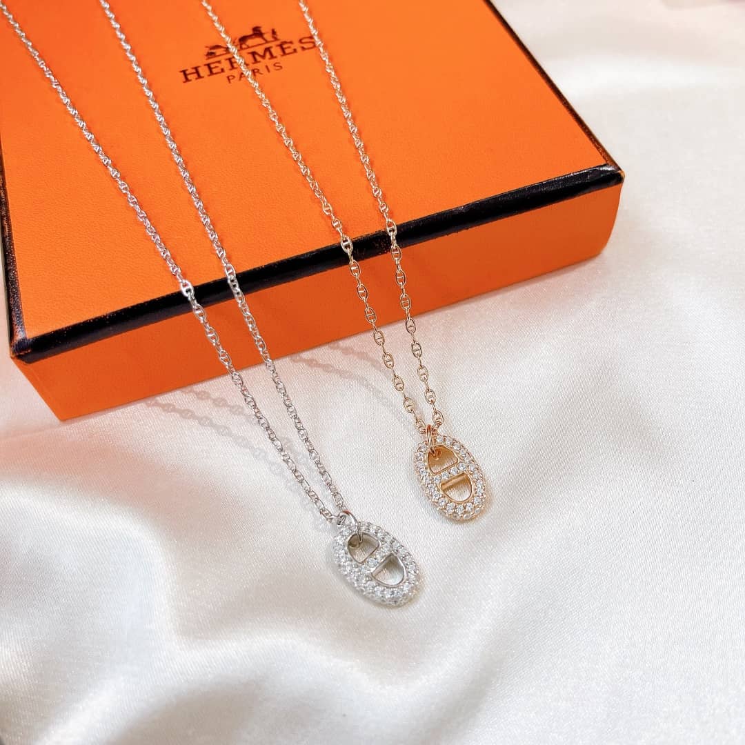 Best Replica Fake Hermes Logo Necklace - Colareps