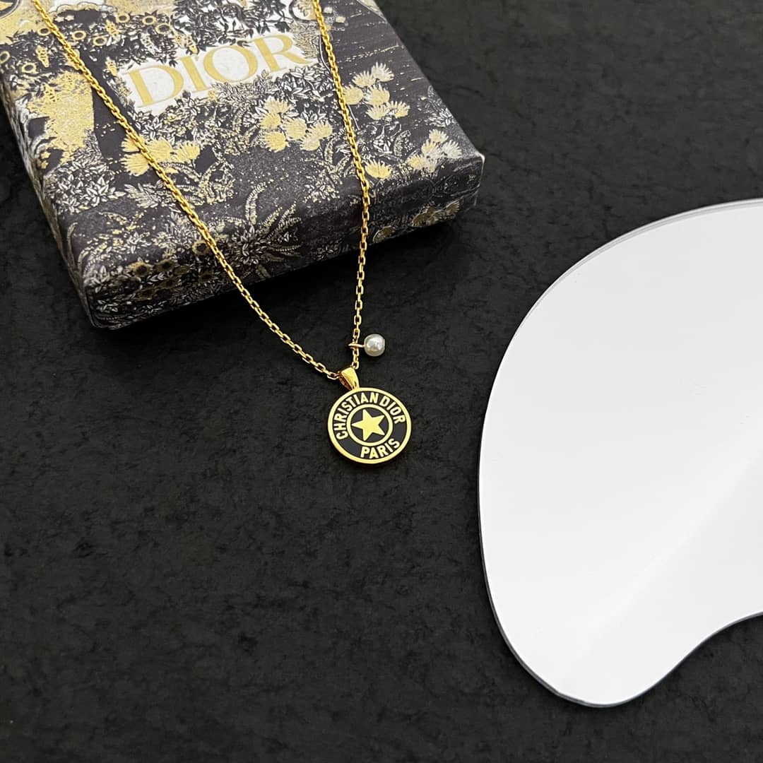 Best Replica Fake Christian Dior Logo Necklace - Colareps