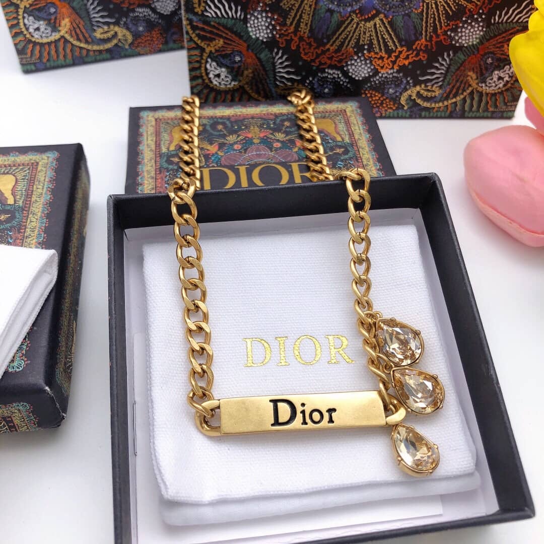Best Replica Fake Christian Dior Logo Necklace - Colareps
