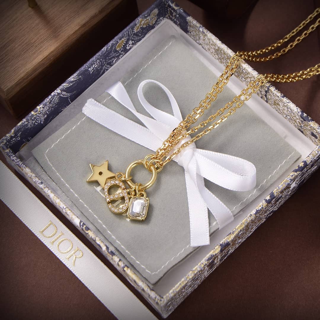 Best Replica Fake Christian Dior Logo Necklace - Colareps