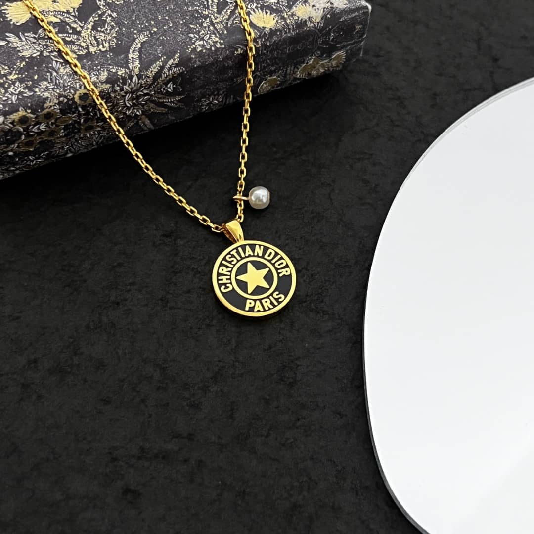 Best Replica Fake Christian Dior Logo Necklace - Colareps