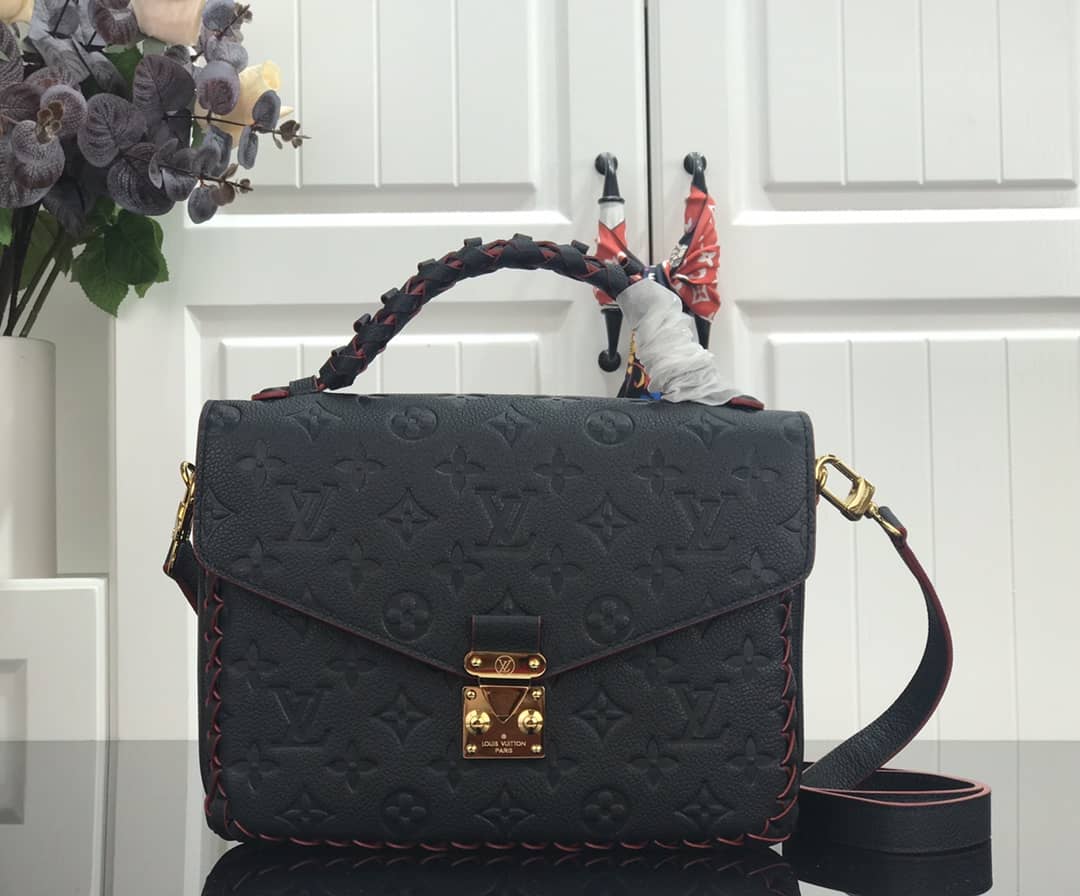 Best Replica Louis Vuitton Pochette Metis Braided Monogram Empreinte Replica Black M43942 - Colareps