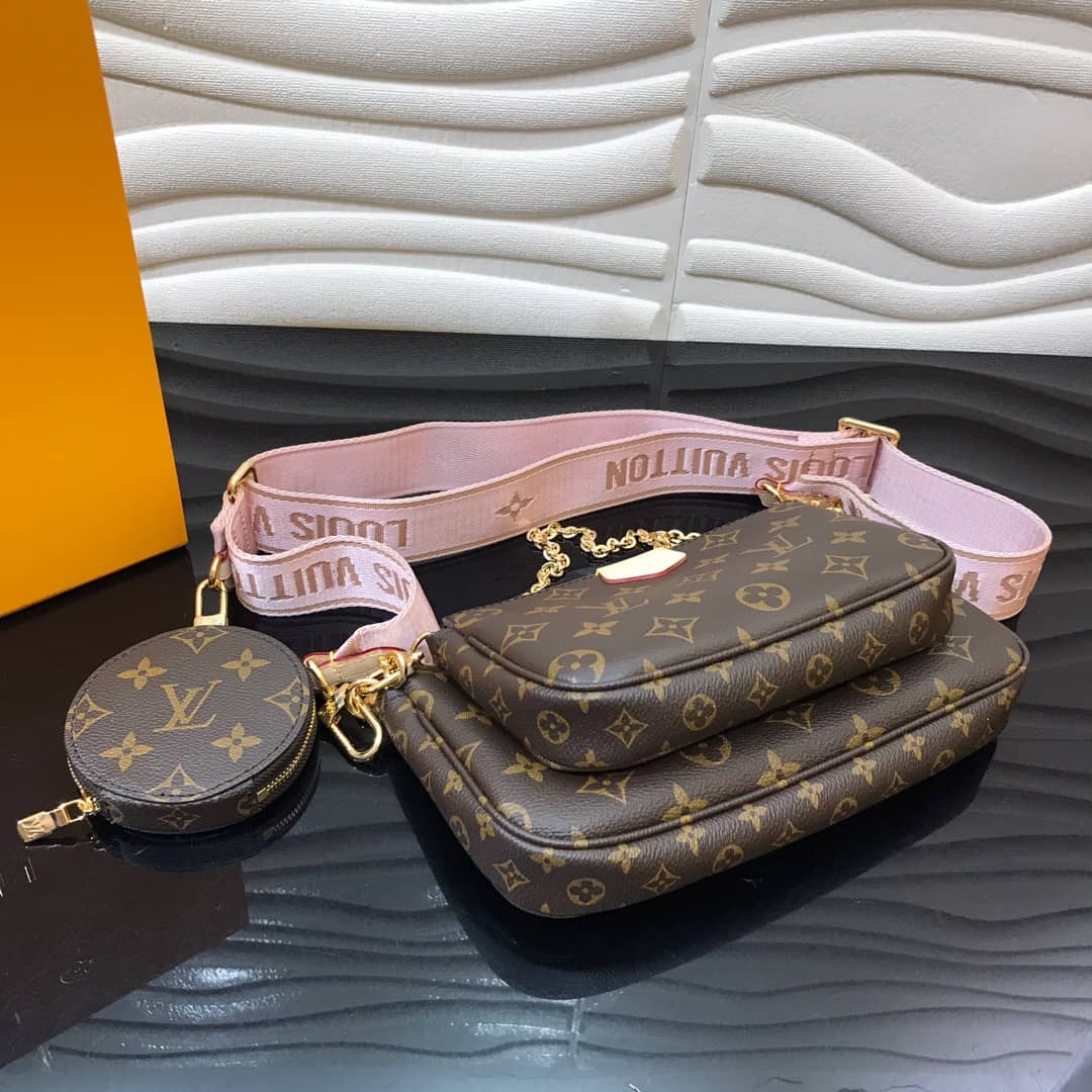 Best Replica Louis Vuitton Monogram Canvas Multi Pochette Replica Pink M44823 - Colareps