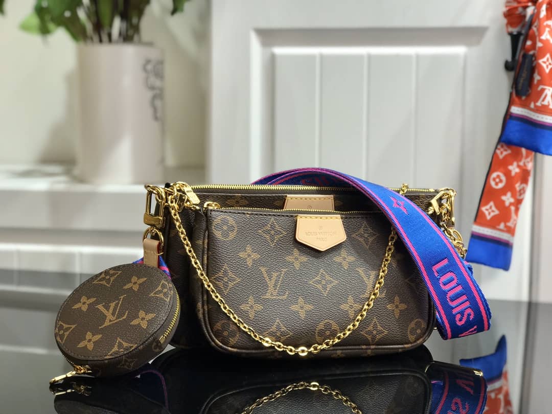 Best Replica Louis Vuitton Monogram Canvas Multi Pochette Replica Blue M44823 - Colareps