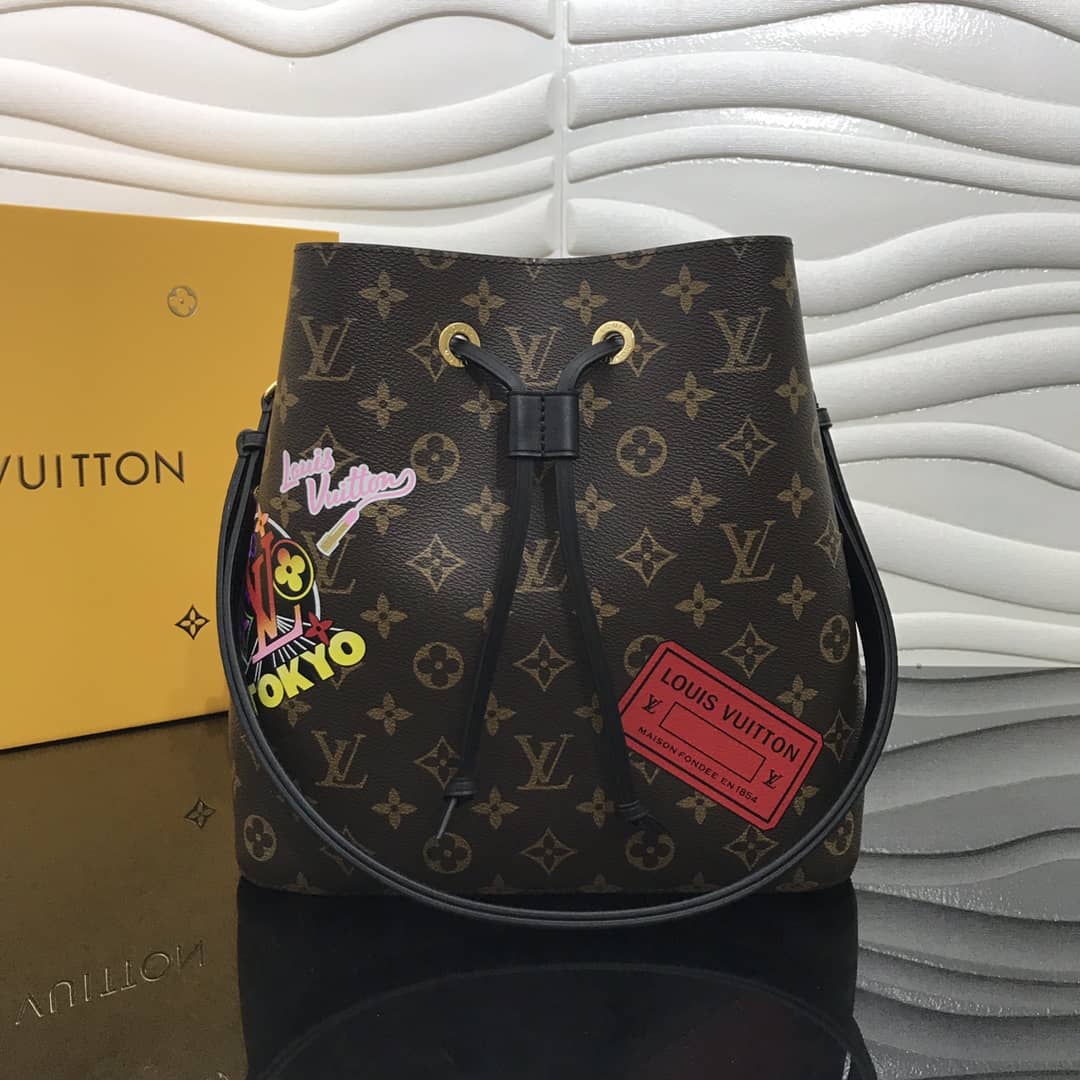 Best Replica Louis Vuitton Neonoe Monogram Canvas Noir Replica Shoulder Bag M44020 - Colareps