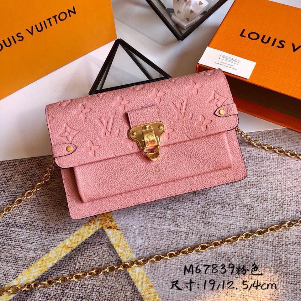 Best Replica Louis Vuitton Monogram Empreinte Vavin Chain Long Wallet Replica Pink M67839 - Colareps