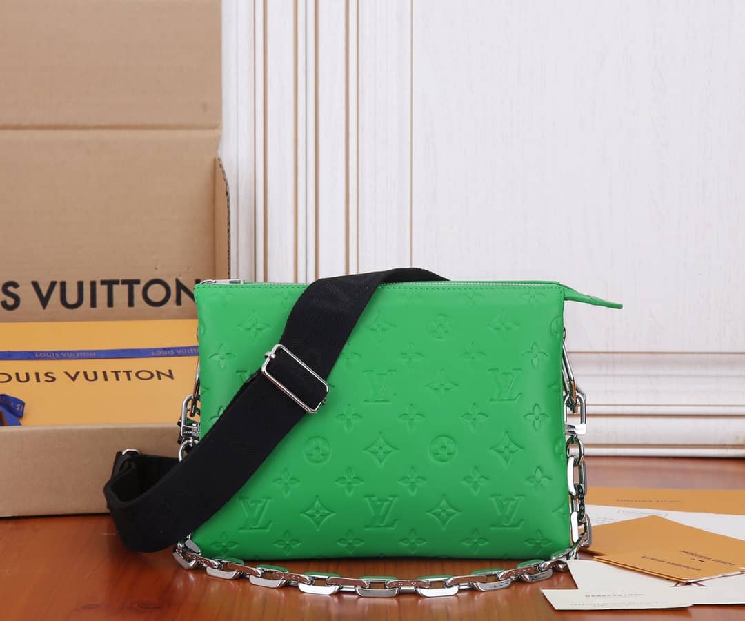 Best Replica Louis Vuitton Coussin PM Monogram Embossed Replica Crossbody Bag Green M57790 - Colareps