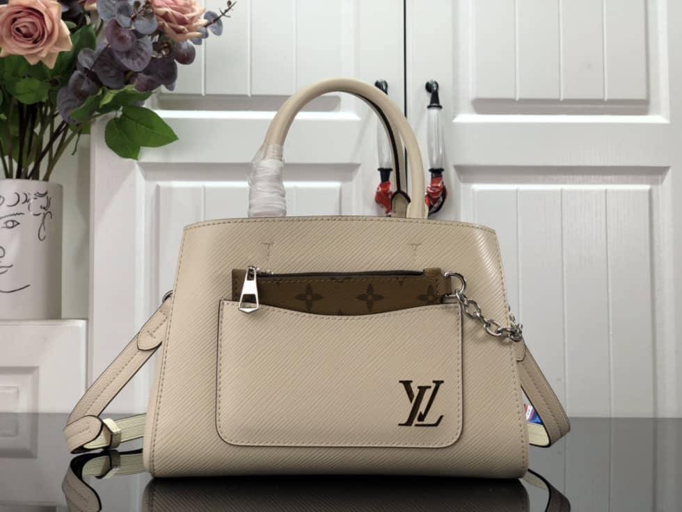Best Replica LV Tote Dupe Marelle Tote BB Quartz White M20520 Replica Shoulder Bag - Colareps