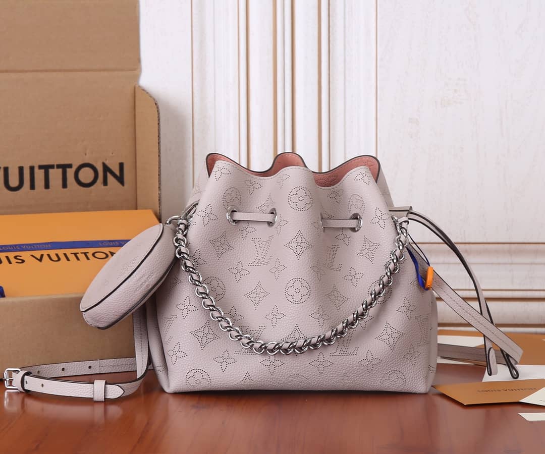 Best Replica Louis Vuitton Bella Leather Replica Shoulder Bag Beige M57070 - Colareps