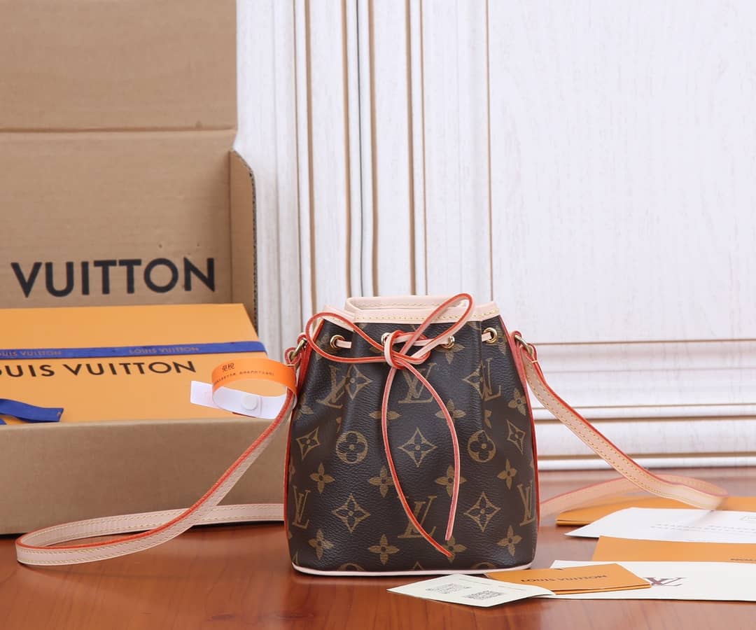 Best Replica Louis Vuitton Monogram Nano Noe Drawstring Replica Shoulder Bag M41346 - Colareps