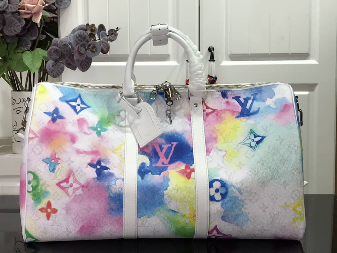 Best Replica Louis Vuitton Keepall Watercolor Bandouliere 50 Travel Bag Replica Colorful M45758 - Colareps