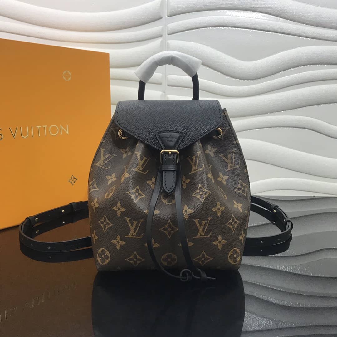 Best Replica Louis Vuitton Montsouris BB Monogram Replica Backpack Black M45502 - Colareps