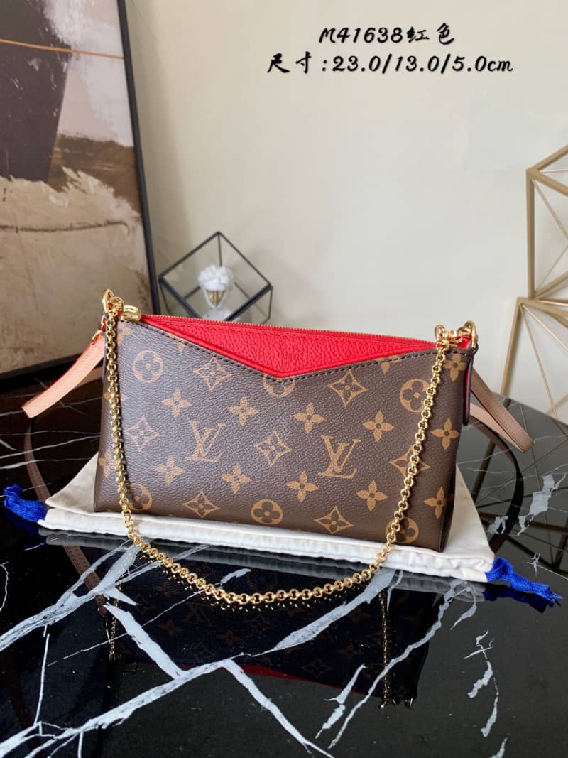 Best Replica Louis Vuitton Pallas Replica Clutch Monogram 2way Red M41638 - Colareps