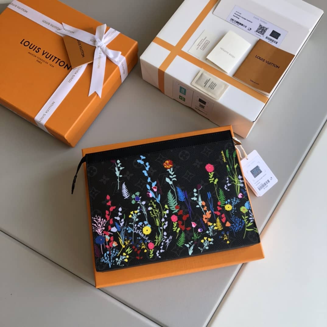 Best Replica Louis Vuitton Monogram Eclipse Canvas Replica Pochette Voyage MM Black M61692 - Colareps