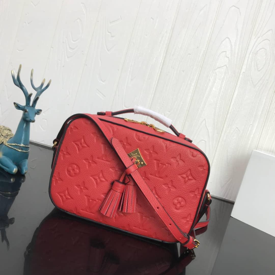 Best Replica Louis Vuitton Saintonge Monogram Empreinte Replica Bag Red M44593 - Colareps