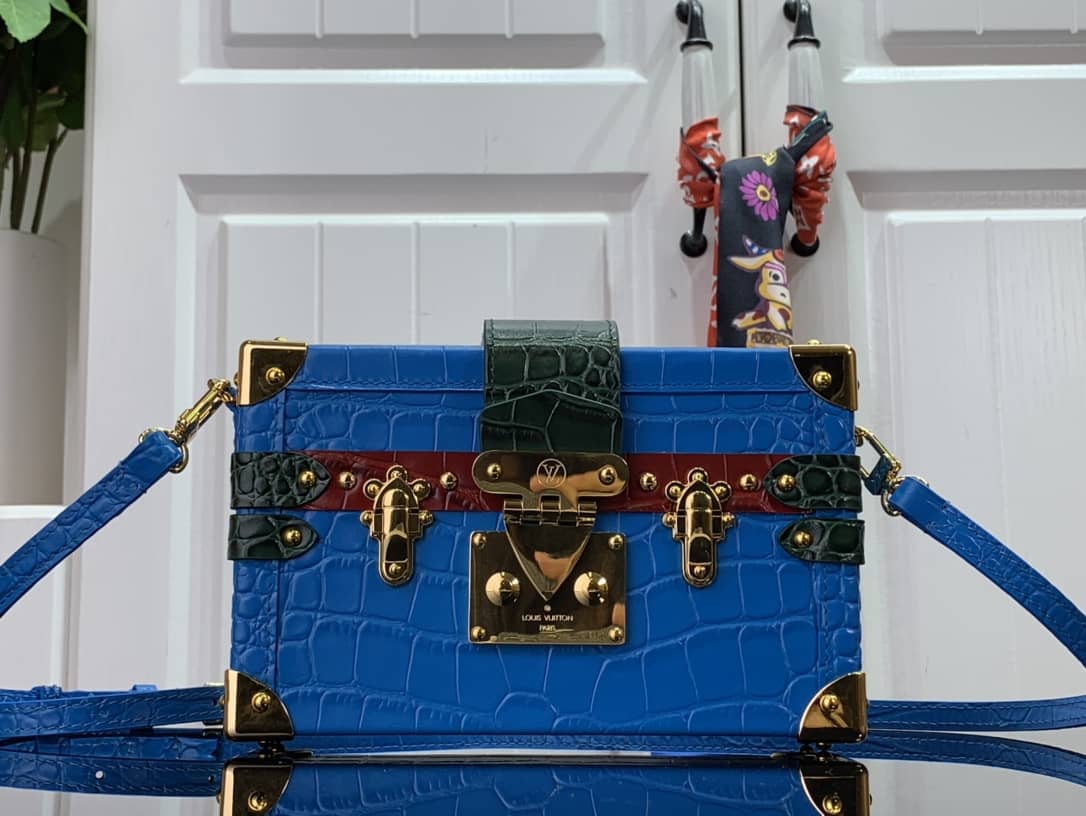 Best Replica Louis Vuitton Petite Malle Monogram Canvas Replica Bag Blue M40273 - Colareps