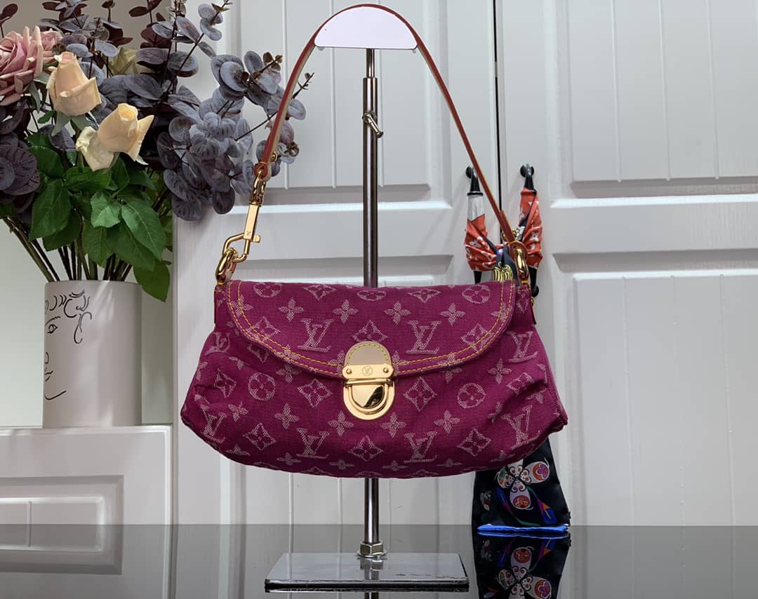 Best Replica Louis Vuitton Monogram Denim Mini Pleaty Replica Shoulder Bag Pink M95050 - Colareps