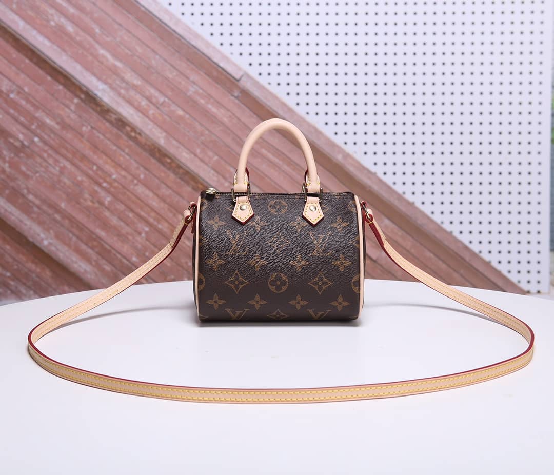 Best Replica Louis Vuitton Crossbody Dupe Nano Speedy Monogram Canvas M61252 - Colareps