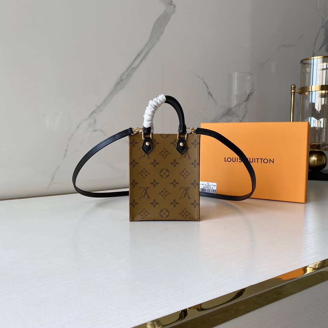 Best Replica Louis Vuitton Monogram Petit Sac Plat 2Way Replica Shoulder Bag Brown M69442 - Colareps