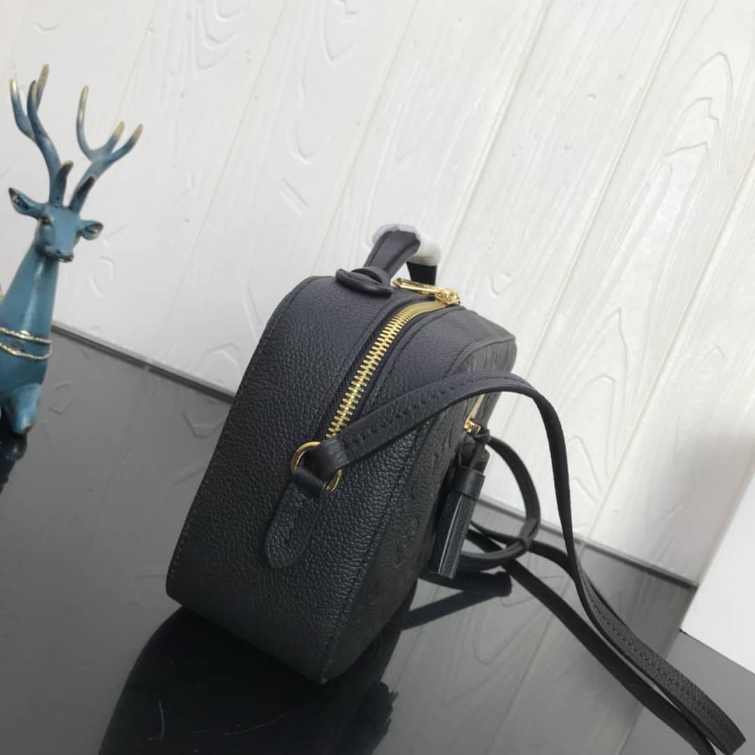 Best Replica Louis Vuitton Saintonge Monogram Empreinte Replica Bag Black M44593 - Colareps