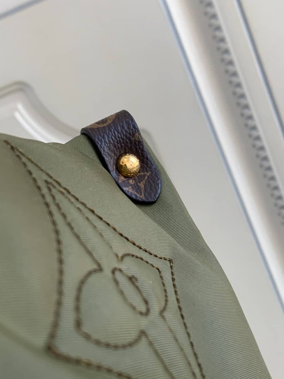 Best Replica Louis Vuitton Onthego GM Nylon Monogram Pilow Giant Green M59007 Replica Tote - Colareps