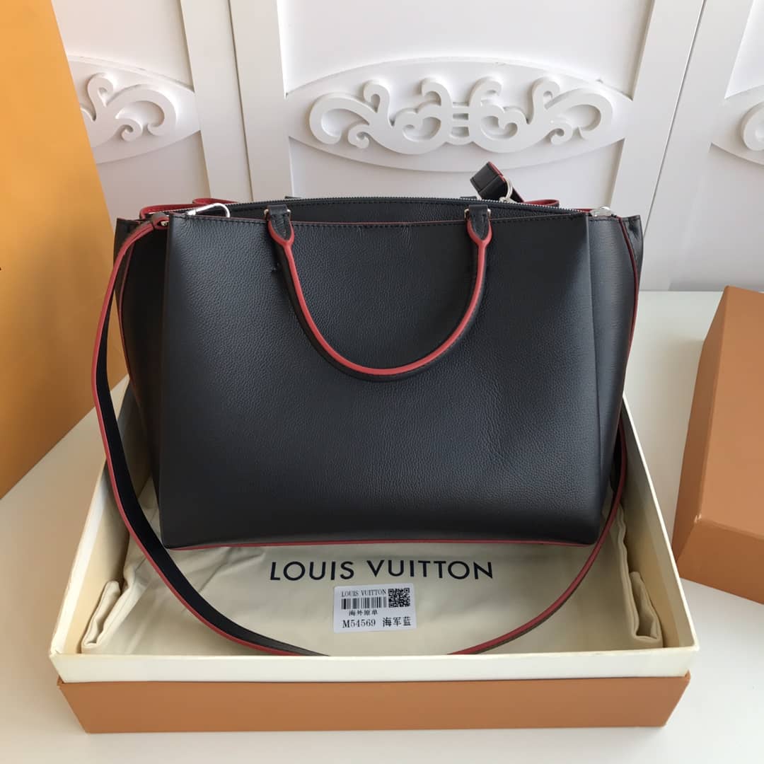 Best Replica Louis Vuitton Lockmeto Leather Tote Replica Black M54569 - Colareps