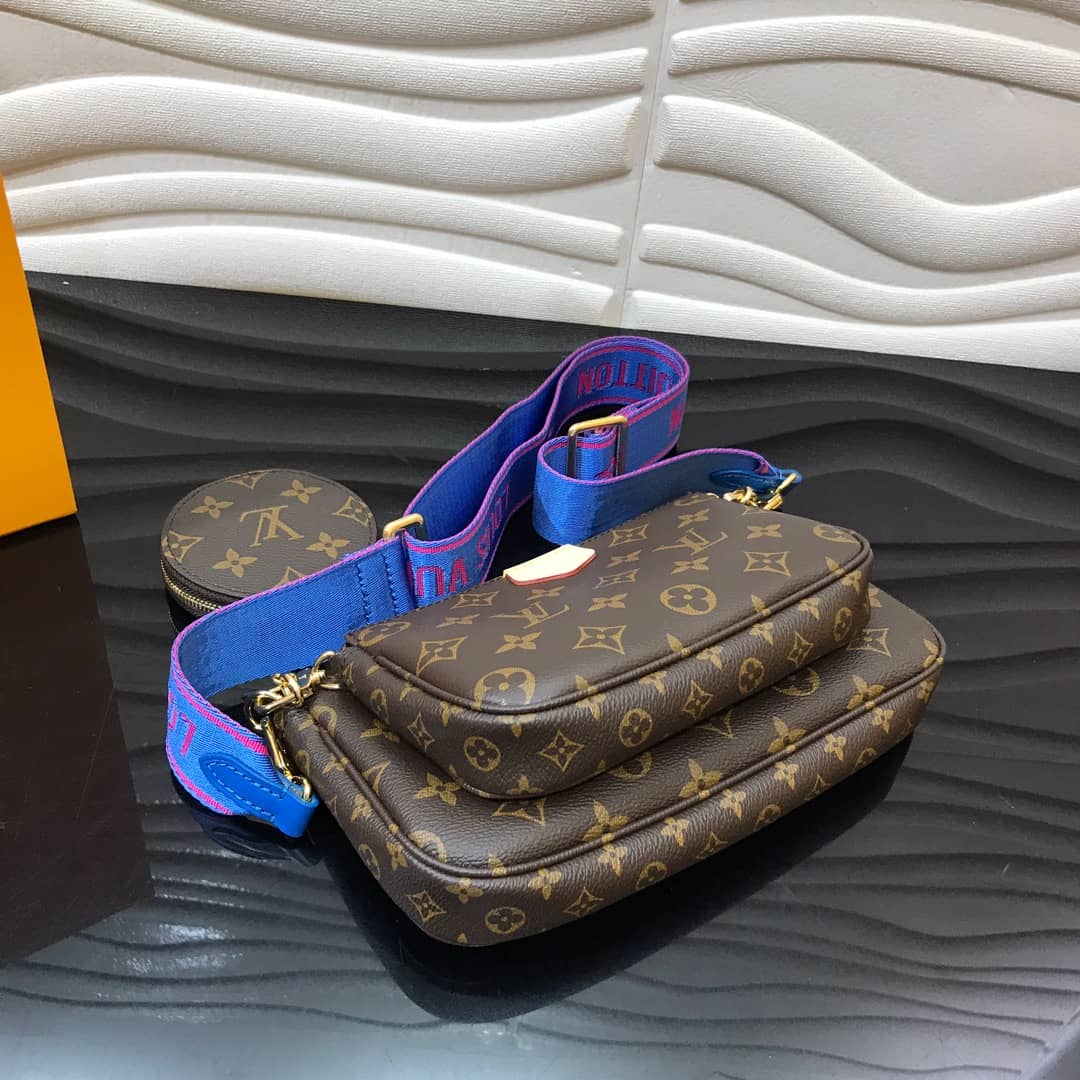 Best Replica Louis Vuitton Monogram Canvas Multi Pochette Replica Blue M44823 - Colareps